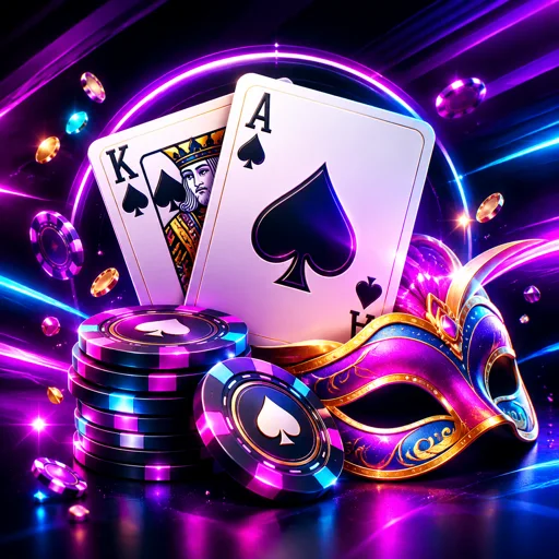 Mesa de blackjack reservada para jogadores de nível avançado em estúdio noturno